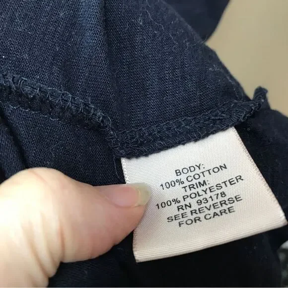 Philosophy Sleeveless Midi Dress Asymmetrical Sheer Hem Navy Blue (M) - Picture 12 of 12